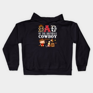 Dad of The Birthday Cowboy 1st First Birthday Cowboy Western Rodeo Party Kids Hoodie